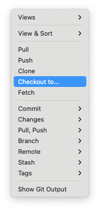 VSCode Git Checkout to