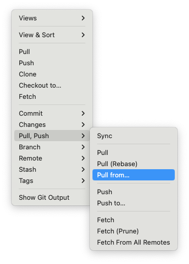 VSCode Git Pull from